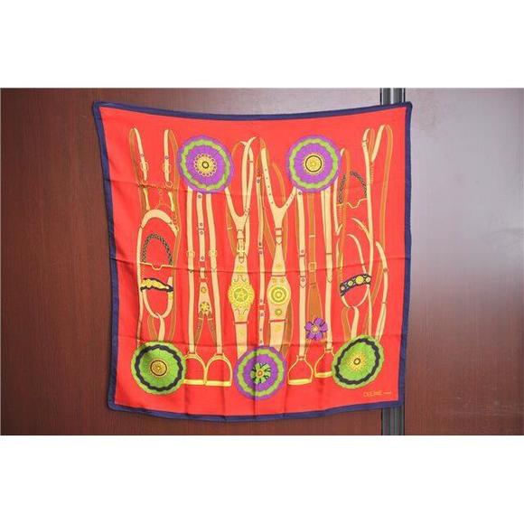 Auth Celine Scarf Belt Motif Silk Navy #76135C10B - Picture 13 of 15